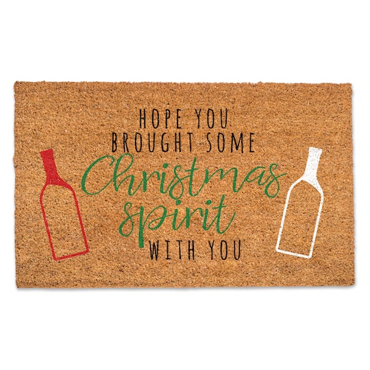 Christmas Spirit Wine Doormat